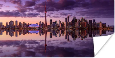 Produktbild von MuchoWow® Poster Nächtliche Skyline des Stadtzentrums von Toronto, Kanada 120x60 cm - Bild