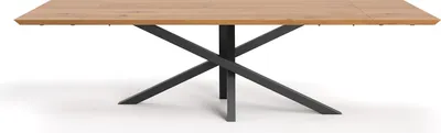 Image de Table Slant extensible en bois massif, 120x80 cm + rallonges de table 2x50 cm, Chêne, Scandinave