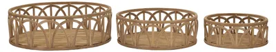 Produktbild von Mauro Ferretti Fuji 3-teiliges Tablett-Set Ø 50x16-40x14-30x12 cm braun