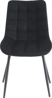 Produktbild von Set aus 2 gesteppten Stühlen - Velours und schwarzes Metall - Schwarz - OLLUA
