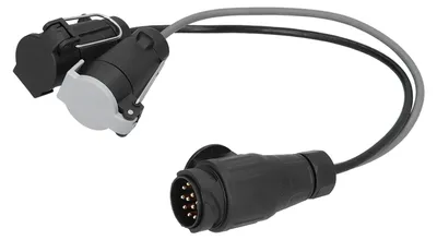 Image de Adaptateur de prise de remorque 12 V, 13 broches vers 7 broches, en plastique PVC et laiton, pour caravanes et camping-cars européens standard