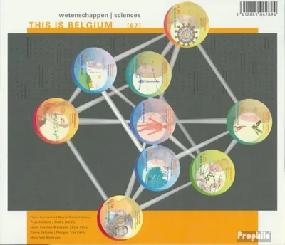 Produktbild von Briefmarken Belgien 2007 Mi 3749-3757Fb Folienblatt (kompl.Ausg.) gestempelt Wissenschaften