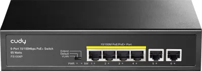 Produktbild von CUDY FS1006P 6-Port 10/100M PoE+ Switch 60W