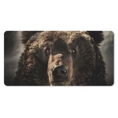 Produktbild von MuchoWow® Schreibtischunterlage Nahaufnahme Braunbär 80x40 cm - XXL Mauspad - Gaming Mauspad
