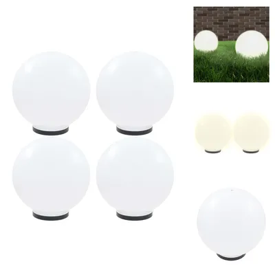 Image de vidaXL Lampes de jardin LED 4 pcs. Sphérique 40 cm PMMA - Éclairage extérieur