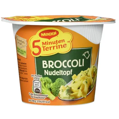 Produktbild von Maggi 5 Minute Terrine Hrnec s brokolicovými nudlemi Zeleninový hrnec s nudlemi 51g