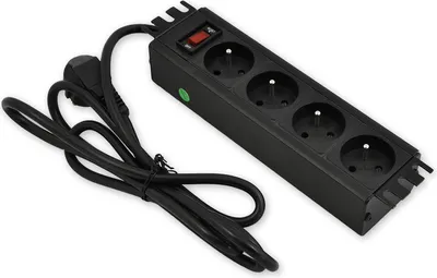 Produktbild von PD.0401.001 - 10" Stromversorgungspanel 1U, 4 x 230 V, Schalter