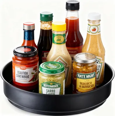 Imagen del producto de Organizador giratorio para la cocina, estante para especias de acero inoxidable, 20 cm, ideal para la cocina