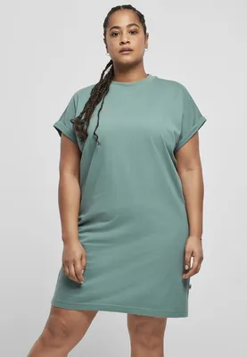 Zdjęcie produktu dla Dámské tričko Urban Classics Ladies Organic Bawełna Cut On Sleeve Tee Dress paleleaf - XS