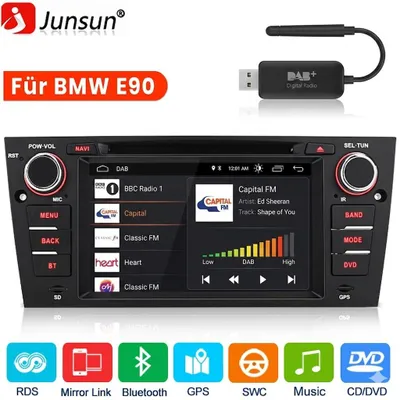 Immagine prodotto di Autoradio CarPlay Android da 7" con navigatore GPS DAB+ WIFI BT CD DVD per BMW Serie 3 E90 E91 E92 E93