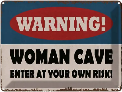 Produktbild von vianmo Blechschild 30x40 cm warning women cave your own risk