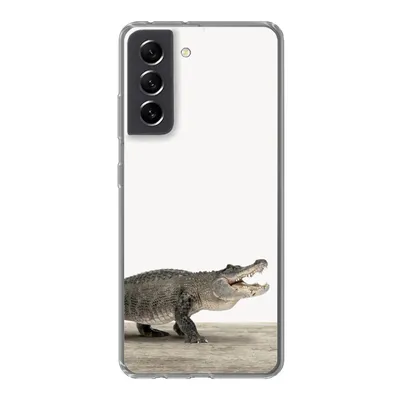 Produktbild von MuchoWow® Handyhülle Schutzhülle Hülle für Samsung Galaxy S21 FE Kinder - Krokodil - Junge - Kinder - Mädchen Silikon Softcase Handy Hülle - Mobiltelefonhülle