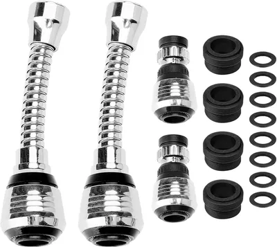 Imagen del producto de Juego de extensiones para grifo, de 4 piezas, giratorio 360°, flexible, para la cocina