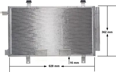 Obrázok produktu pre Kondenzátor klimatizácie s vysúšačom, rúrky paralelné MAHLE pre SUZUKI SX4 a iné