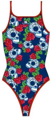 Image de Turbo Roses&skulls Maillot de bain bleu M Femme Bleu M