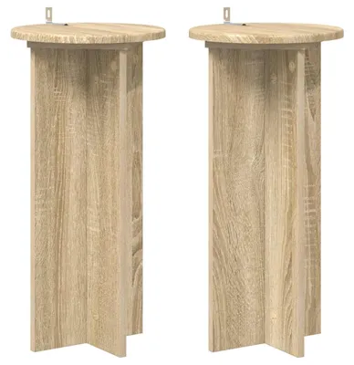 Immagine prodotto di Set di 2 supporti per piante in legno, dimensioni 29,5 x 29,5 x 60 cm