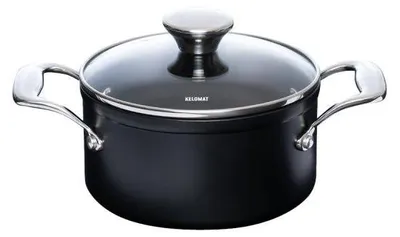 Immagine prodotto di Kelomat, pentola per carne da 16 cm, capacità 1,6 litri, con coperchio in vetro, NUOVA