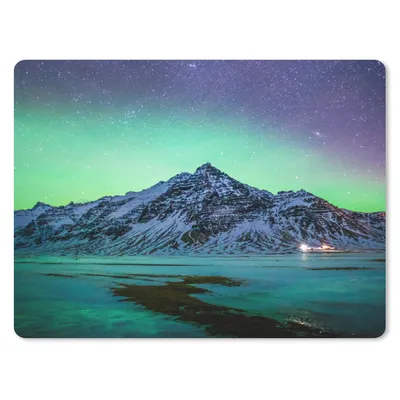 Produktbild von MuchoWow® Mauspad Mousepad Berg - Nordlichter - Schweden - Schnee - Grün - Winter 23x19 cm - Mousepads - Maus Mat - Pad - Mausunterlage - Schreibtischunterlage - Mauspad
