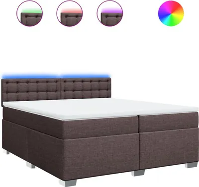 Obrázok produktu pre vidaXL Boxspring posteľ s matracom Tmavo hnedá 200x200 cm Látka