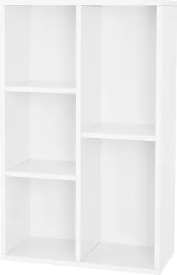Produktbild von VASAGLE Bücherregal Standregal, als Raumteiler, mit 5 Fächern, weiß