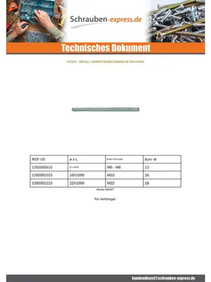 Produktbild von SIEB Metallisch 12 x 1000 M6 M8