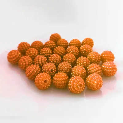 Produktbild von Bubble Perlen rund aus Acryl, 10 mm, 30 Stück, Orange