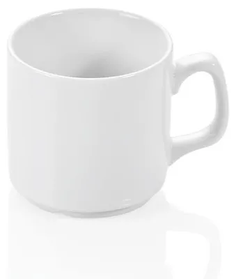Produktbild von 48x Becher Tasse, 260 ml, weiß, Porzellan, Kaffeetasse
