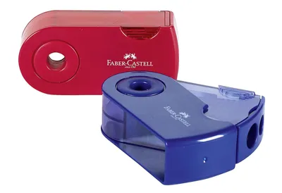 Produktbild von FABER-CASTELL Spitzer Doppelspitzdose Sleeve rot/blau