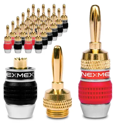 Produktbild von Bananenstecker Vergoldet Steckverbinder 28x Stecker Set NEXMEX Lautsprecherkabel
