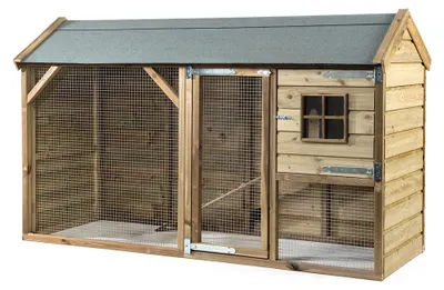 Immagine prodotto di Fatmoose Recinto all'aperto BunnyBase Bliss in legno per piccoli animali - 243x95x148 cm