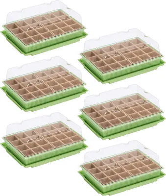 Produktbild von WELLGRO Mini Gewächshaus für Balkon & Garten für 24 Pflanzen – kleines Gewächshaus aus Kunststoff – Mini Treibhaus für Pflanzen, Kräuter & Anzucht