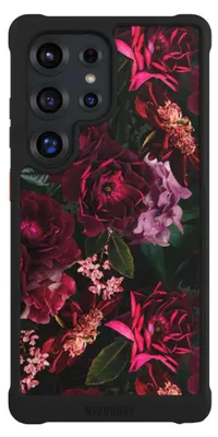 Produktbild von NIVOCASE Hülle für Samsung Galaxy S25 Ultra  Stoßfeste Handyhülle NIVOmax Case Schwarz Blumen Blüte Rose