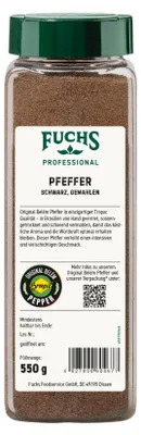 Produktbild von Fuchs Professional Pfeffer schwarz gemahlen fruchtig schärfe 550g