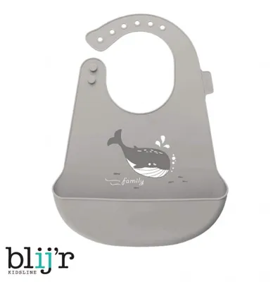 Image de Blijr Bodi Bavoir en silicone pour bébé & jeune enfant avec bac de récupération, lavable