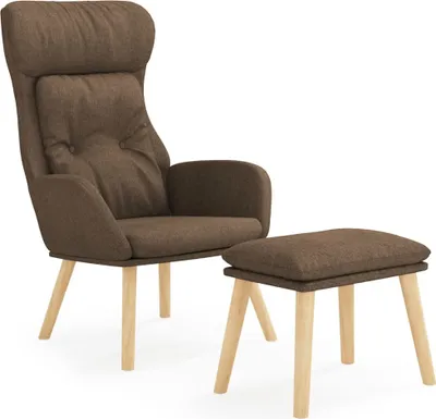 Obrázok produktu pre vidaXL Relax kreslo s taburetom Hnedá látka