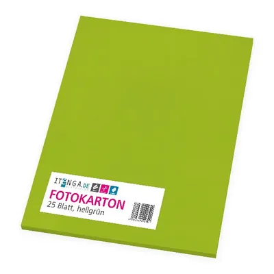 Produktbild von itenga Fotokarton - A4 300 g/qm hellgrün 25 Blatt