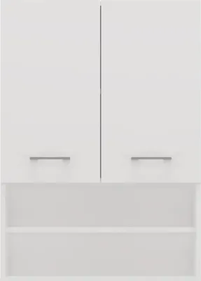 Produktbild von Pola Mini DK Hängeschrank – Badezimmerregal über der Waschmaschine | Farbe: Mattweiß | Größe: 64x90x30 cm