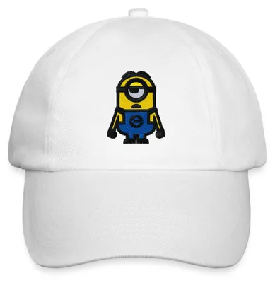 Produktbild von Spreadshirt Minions Stickmotiv Baseballkappe, One size, Weiß/Weiß
