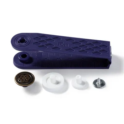 Produktbild von PRYM Nähfrei-Jeans-Knöpfe, Blume, 17 mm, altmessing