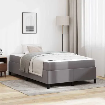 Zdjęcie produktu dla Maison Exclusive – rama łóżka z materacem Szary 120 x 200 cm Tkanina