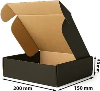 Image de Carton noir Carton découpé Carton 200 x 150 x 50 mm Emballage haut de gamme