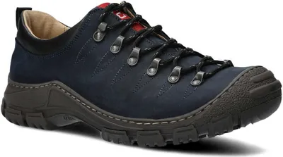 Produktbild von NAGABA Wanderschuhe Herren Trekkingschuhe Männer Echtleder Dunkelblau, 45