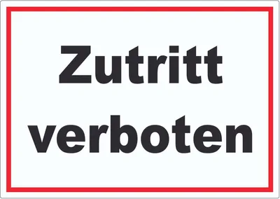 Produktbild von Zutritt verboten Aufkleber schwarz-weiß-rot A9 (37x52mm)