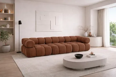 Produktbild von Kaiser Möbel Couch, 3-Sitzer Sofa modular, Veloursstoff Salvador, Dunkelbraun, Selia