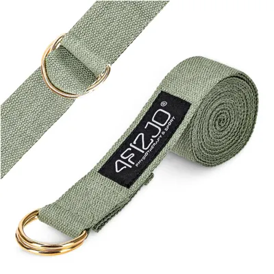 Produktbild von 4FIZJO Yogagurt mit D-Ring-Verschluss, 3 m, Stoffband, Olive