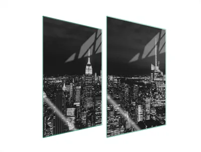 Immagine prodotto di Piastre copriforno 2 pezzi 35x52 copriforno in Vetroceramica tagliere in vetro città nero