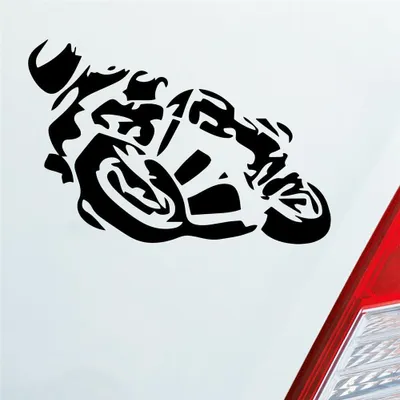 Produktbild von Auto Aufkleber Motorrad Mopped Biker Moped 10x7 cm Schwarz Glanz Sticker Heckscheibenaufkleber
