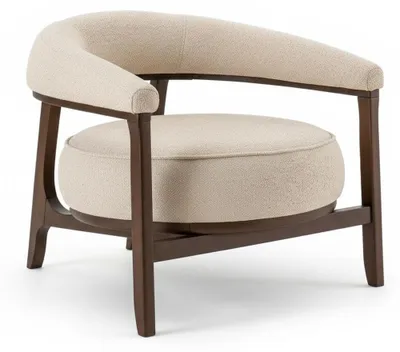 Immagine prodotto di Poltrona moderna bianca Poltrona di design Comoda in tessuto Minimalista