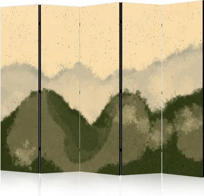 Produktbild von Neuheit! Dekorativer Paravent Raumteiler Trennwand Foto-Paravent Spanische Wand XXL 225x172 cm Doppelseitig Minimalism Bergen f-A-10175-z-b