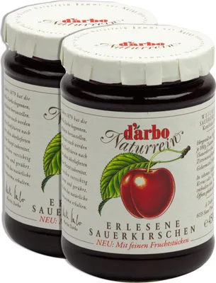 Produktbild von KONFITÜRE-EXTRA Sauerkirsche-Weichsel 2x 450g von DARBO Naturrein fruchtiger fruit spread perfekt für Brot und Brötchen